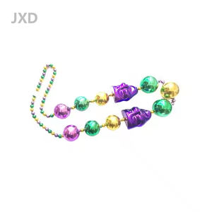 JUXINDA Fleur-de-lis Mardi Gras Parade Collier 44 "Perles en plastique de festival personnalisées pour célébration <span class=keywords><strong>et</strong></span> fête - Product Image 2