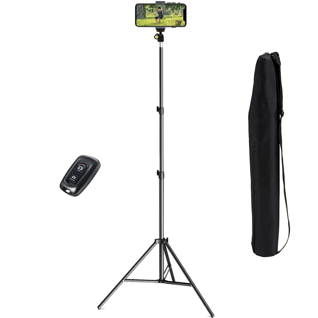 2.1 m Ring Light Tripod Phone Stand LED Ring Lamp Support Stand Light Photography Live Broadcast Tripod Stand with Storage Bag