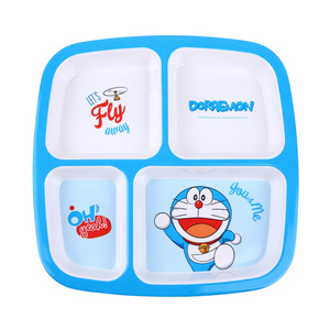 Doraemon Children's Divided Plate Melamine Square Cartoon Design Kids Dining Set - Product Image 1