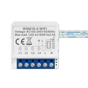 Untuk Tuya Smart WiFi 1/2/3/4 Gang saklar lampu 2-arah kontrol Mini Smart Breaker <span class=keywords><strong>NFC</strong></span> mendukung untuk Alexa Google Home Smart Life Cont - Product Image 1