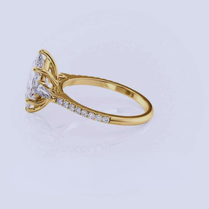 แหวนเพชร18kt เจียระไนแบบวงแหวนเพชรทรงกลมสีขาวทองสำหรับผู้ใหญ่ - Product Image 3