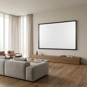 Écran de projection à cadre fixe blanc mat 4K ultra-fin à fixation murale pour cinéma maison, bureau, salle de réunion, 120 pouces - Product Image 1