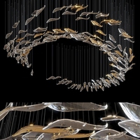 Lampe de table en sable personnalisée pour le service commercial, lustre pour hall d'hôtel, décoration de comptoir de restauration, éclairage de projet avec pendentif en forme de poisson