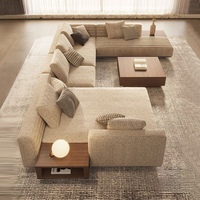 Canapé modulaire sectionnel en forme de L, ensemble de canapés d'angle modernes en tissu, style italien minimaliste, pour salon, hôtel et villa