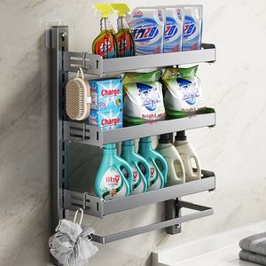 Niet-Geperforeerd Meerlaags Verstelbaar Metalen Keuken Opbergrek Aan De Muur Gemonteerd Meerlagig Kruiden Opbergrek - Product Image 4