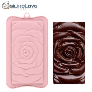 Molde de Silicona 3D en Forma de Rosa de la Fábrica MUYULINS, Antiadherente, Apto para Alimentos (LFGB), para Barras de Caramelo, Chocolate y Repostería - Product Image 2