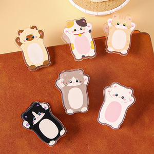 Clip Souvenir Multifonctionnel Transparent en Acrylique à Double Face pour Notes, Motif Chat Mignon, Clip PP pour Carnet de Notes, Vente en Gros - Product Image 1