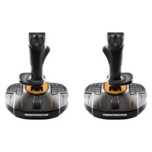 Joystick Simulador de Vuelo T 16000M Fcs Space Sim Duo, Palancas de Vuelo Negras y Naranjas 2960815 - Product Image 1