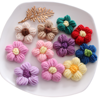 Mignon DIY Tissu Cheveux Fleur Crochet pour Enfants Doux Style Bouffée Fleurs Pince À Cheveux Chapeaux Patches pour Filles