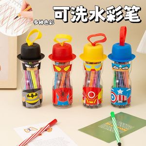 Rotuladores de acuarela para niños, 12 colores, lavables, marcadores artísticos, suministros de pintura para niños, regalo de papelería escolar - Product Image 4