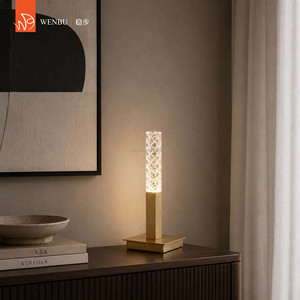 Lampe de table de luxe Cluster Lead Glass en or champagne brossé pour salon de villa - Product Image 6