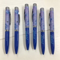 Stylo publicitaire personnalisé de haute qualité avec logo, stylo bille en métal avec clip, stylo gel rotatif à projection LED, vente en gros