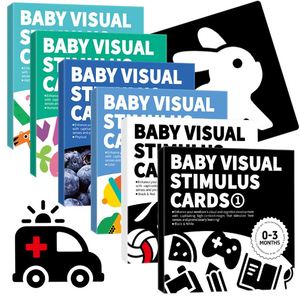 Tarjetas de Aprendizaje para Bebés Recién Nacidos, Estimulación Visual en Colores Primarios Blanco y Negro, Tarjetas de Alto Contraste para Bebés de 0 a 36 Meses - Product Image 6
