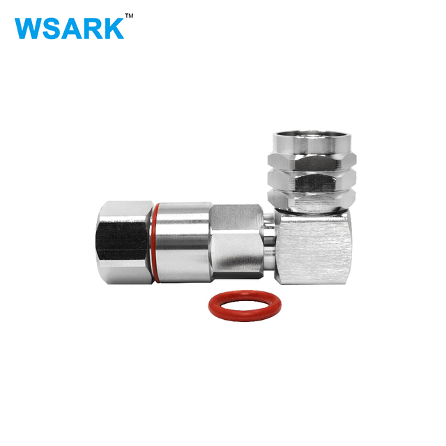 Power Capacity N Male Right Angle Brass Clamp for 1-2 Feeder Cable Space Saving Weatherproof Contact RF Coaxial Adapter Kits