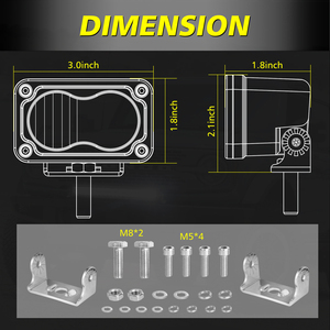 New 12V 40 wát <span class=keywords><strong>LED</strong></span> làm việc hổ phách đèn sương mù màu vàng PC ống kính không thấm nước UTV phụ kiện xe hơi vật liệu nhôm 24V điện áp 3000K màu - Product Image 3