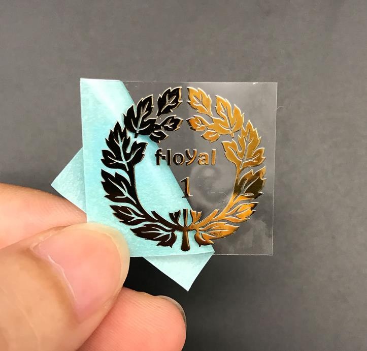 Op Maat Gedrukt Goud Logo 3d Metalen Label Sticker Transparante UV-Overdracht Waterdicht Voor Parfum Gebruik