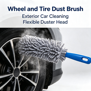 Gray Chenille <b>Cleaning</b> Duster Microfiber Dusting <b>Brush</b> Soft Fiber Cleaner for Car Home Office - Product Image 4