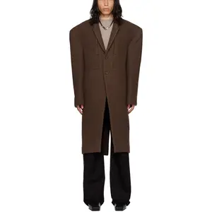 High quality fashion design custom nylon black trench coat men