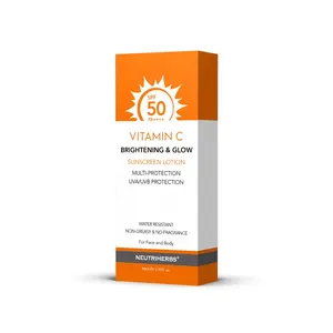 Oem Losion Pelindung Sinar Matahari SPF50, Losion Pelindung Terik Matahari Vitamin C Pencerah Pemutih Kerusakan Akibat Virus Bebas Melawan Kerusakan
