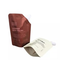 Sachet Doypack en plastique PET+PE imprimé en gravure, étanche pour liquides cosmétiques, avec bec verseur pour gel douche