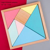 Rompecabezas Tangram de Siete Piezas para Niños, Bloques de Aprendizaje de Madera 3D Montessori, Juguete Educativo para Niños y Niñas, DIY
