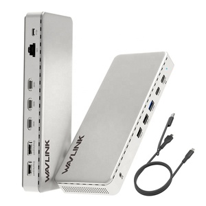 WAVLINK <span class=keywords><strong>13</strong></span> <span class=keywords><strong>en</strong></span> 1 WL-UG77PD1 Estación de Acoplamiento con Triple Pantalla 4K, 2 DP, Carga Upstream de 85W, Ethernet 2.5G, USB-A y USB-C - Product Image 1