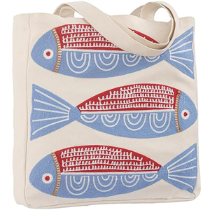Sac fourre-tout pour femmes, sac de plage en toile d'été, sac réutilisable pour les courses, les livres, sacs fourre-tout en toile avec poche, broderie océanique - Product Image 1