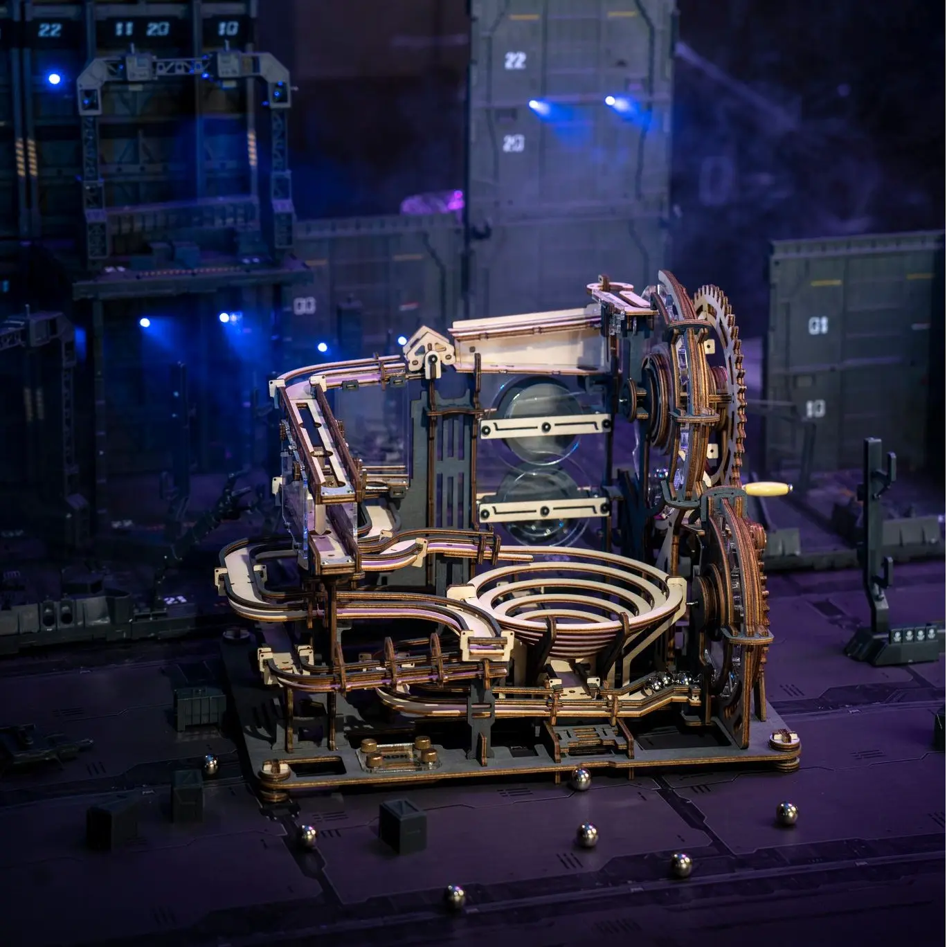 Robotime Roke Ons Magazijn Mechanische Versnelling Speelgoed LGA01 Marmer Nacht Stad Jigsaw Diy Craft 3D Houten Puzzel