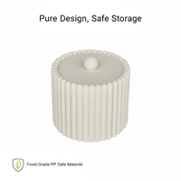 Contenitore Porta Cotonetti in PP Antipolvere Multifunzione per Scuola e Bagno, Dispenser con Coperchio per Qtip, Scatola di Stoccaggio Nordica Scanalata