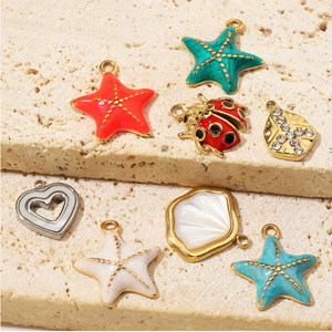 Moda colore <span class=keywords><strong>rosso</strong></span> 18K placcato oro carino coccinella 3D ciondolo in acciaio inossidabile ciondoli festa per bambini - Product Image 4