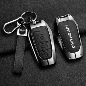 Housse de protection pour clé de voiture en alliage de zinc et cuir, compatible avec Citroën <span class=keywords><strong>C5</strong></span> X <span class=keywords><strong>C5</strong></span> AIRCROSS C6 C4 <span class=keywords><strong>C5</strong></span> Elysee C3-XR PHEV, étui de protection pour clé - Product Image 1