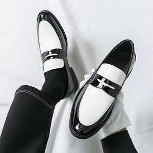 Chaussures habillées en cuir pour hommes, grande taille, rehaussantes, respirantes, légères, antidérapantes, à enfiler, élégantes, pour affaires et mariages - Product Image 6