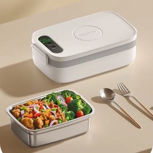 Boîte à lunch chauffante électrique portable personnalisée en acier inoxydable 1L, intelligente, avec chargement USB sans fil pour la maison, la voiture et l'extérieur - Product Image 2
