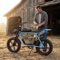 Vélo électrique tout-terrain robuste à pneus larges avec longue banquette, vélo électrique durable pour l'inspection des terres agricoles