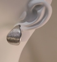 Orecchini ricurvi 925 argento Sterling Design nicchia a goccia ad acqua spazzolata orecchini per le donne gioielli di qualità superiore