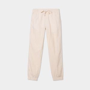 Pantalons de jogging droits en toile mélangée de lin légers pour hommes, devant plat, mi-longueur, décontractés, élastiques, confortables, pour tous les jours, port en plein air - Product Image 1