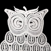 Bonne Qualité Blanc Soluble Dans L'eau Hibou Dentelle Applique Corps Patch LT2619A
