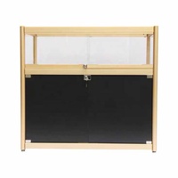 Vitrine à bijoux en verre trempé et métal avec éclairage LED, vitrine rectangulaire pour montres et vitrine en verre