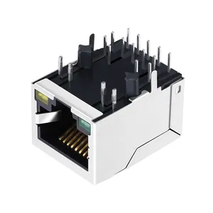 A70-112-331N126 Single Port Tab Down Magjack Shielded 1000 Base-t RJ45 Connector With Poe 30W