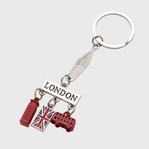 Portachiavi Souvenir di Londra JOYSON con Bandiera Union Jack, Autobus a Due Piani e Big Ben in Lega - Product Image 4