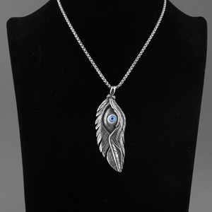 Collares de Plumas con Colgantes de Acero Inoxidable, Joyería al por Mayor, Precio de Fábrica, Personalizados, Estilo Steampunk - Product Image 5
