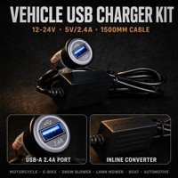 Chargeur rapide stéréo double USB QC3.0 PD DAMAVO 12-24V, respectueux de l'environnement, non toxique, conforme à la norme RoHS, matériau ABS, LED bleue, câble de 500/1500 mm
