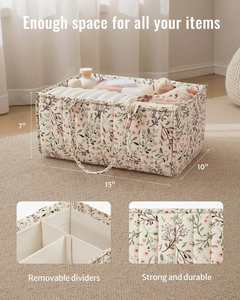 Custom Floral Diaper Caddy Organizer Stylish <b>Nursery</b> Storage Basket Diaper <b>Bag</b> - Product Image 5