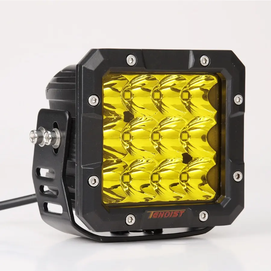 Lampu kabut kepala berkendara LED, cahaya kabut untuk mobil truk SUV Offroad ATV UTV BUS 10-30v 4.4 inci warna putih kuning