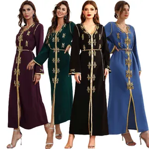 2242 Factory supply Middle Eastern Party Festive dress Caftan Dubai muslim fashion Eid abaya women long dress islamic Jalabiya