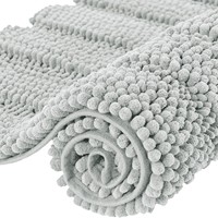 Tapis de bain moderne de luxe en chenille tuftée à poils mélangés, absorbant l'eau, imperméable, adapté aux animaux domestiques, antidérapant