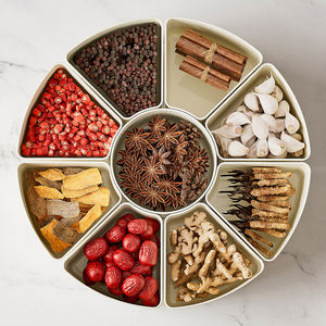 Wadah Bumbu dan Buah Serbaguna Terbaik, Transparan, Terbagi untuk Meja Makan, Mengatur Bumbu dan Buah Potong - Product Image 1