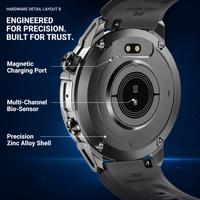 Montre connectée GPS pour hommes, AMOLED, étanche IP68, moniteur de fréquence cardiaque, suivi d'activité, montre connectée de sport, montre de sport d'extérieur, appels GPS
