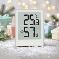 Higrometer dan Termometer Digital Mini dengan Dudukan Meja dan Lubang Gantung untuk Rumah, Kantor, dan Termometer Kamar Mandi Dalam Ruangan