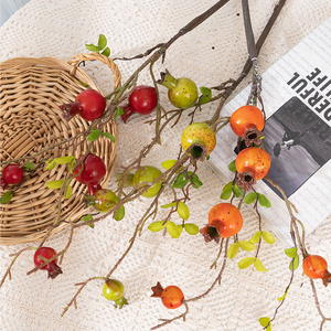 محاكاة فرع جاف الرمان الشركة المصنعة الفاكهة محاكاة زهرة الطريق الرائدة جدار المنزل الديكور مصنع البلاستيك بونساي - Product Image 5